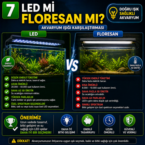 LED mi Floresan mı Akvaryum Işığı